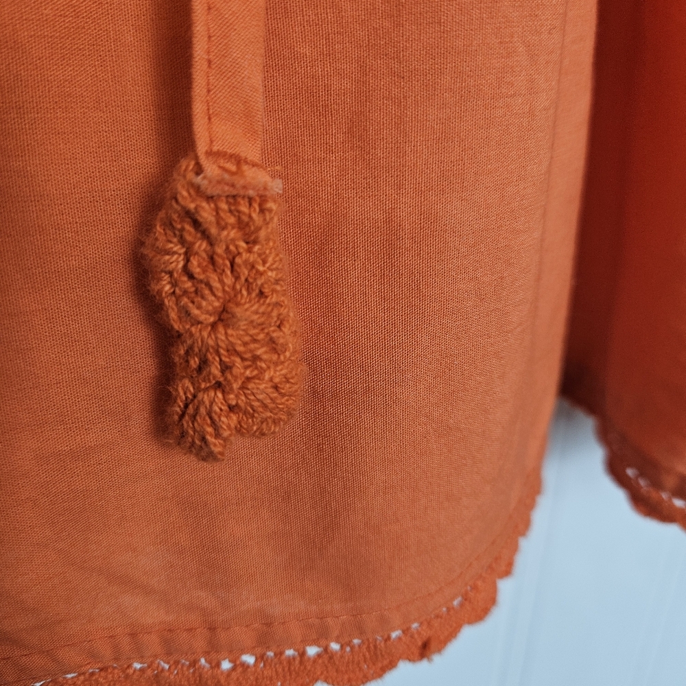 Anthropologie Orange Eyelet Peasant Blouse - Picture 7 of 16